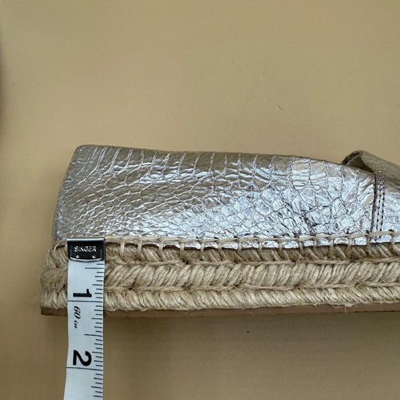 JACK ROGERS Palmer Espadrille Snake Embossed Silver Size 9.5 - Picture 9 of 11